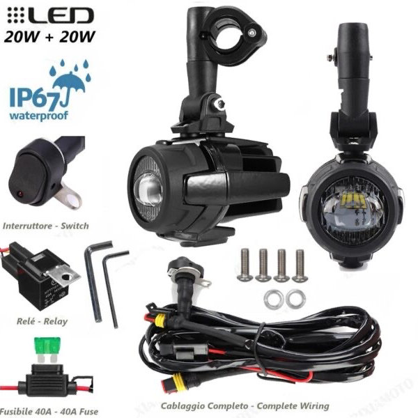 LED AUXILIAR CON CABLERIO COMPATIBLE HONDA BMW YAMAHA KWASAKI (UNIVERSAL)